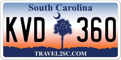 SC license plate KVD360