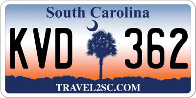 SC license plate KVD362