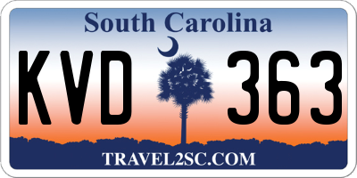 SC license plate KVD363