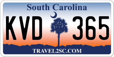 SC license plate KVD365
