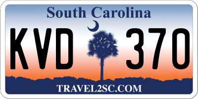 SC license plate KVD370