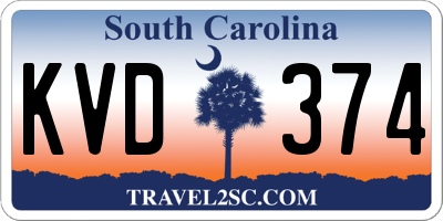 SC license plate KVD374