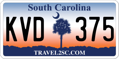 SC license plate KVD375
