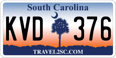 SC license plate KVD376