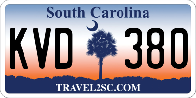 SC license plate KVD380