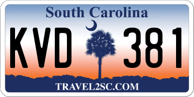 SC license plate KVD381