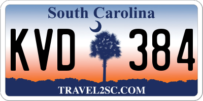 SC license plate KVD384