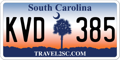 SC license plate KVD385
