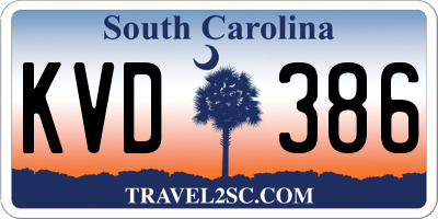 SC license plate KVD386