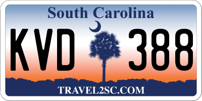 SC license plate KVD388