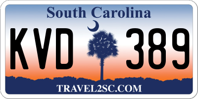 SC license plate KVD389