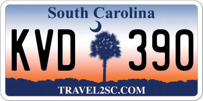 SC license plate KVD390