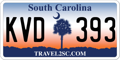SC license plate KVD393