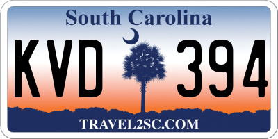 SC license plate KVD394