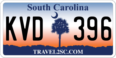 SC license plate KVD396