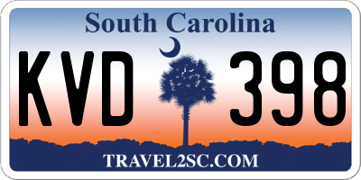 SC license plate KVD398