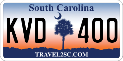 SC license plate KVD400
