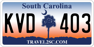 SC license plate KVD403