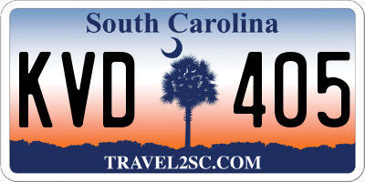 SC license plate KVD405