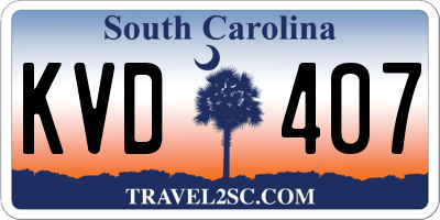 SC license plate KVD407