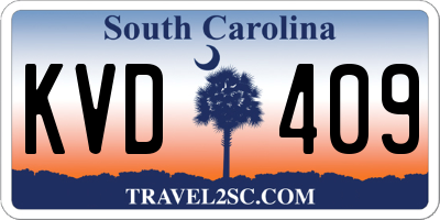 SC license plate KVD409