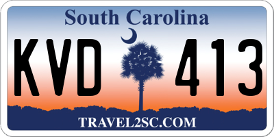 SC license plate KVD413
