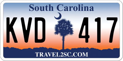 SC license plate KVD417