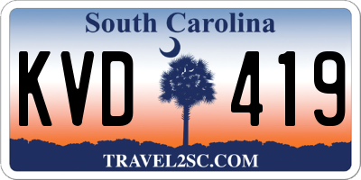 SC license plate KVD419