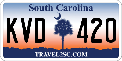 SC license plate KVD420