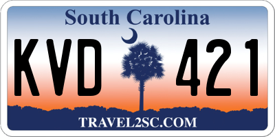 SC license plate KVD421