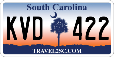 SC license plate KVD422
