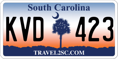 SC license plate KVD423