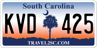 SC license plate KVD425