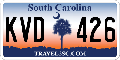 SC license plate KVD426