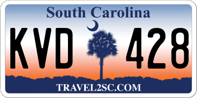 SC license plate KVD428