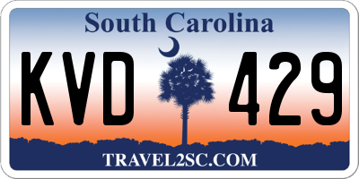 SC license plate KVD429