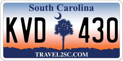 SC license plate KVD430