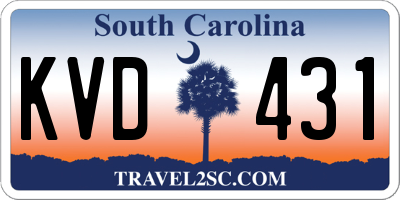 SC license plate KVD431
