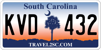 SC license plate KVD432