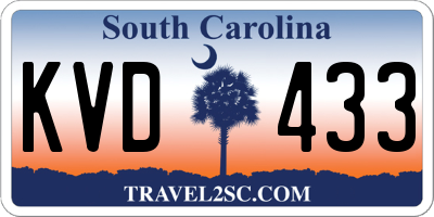 SC license plate KVD433