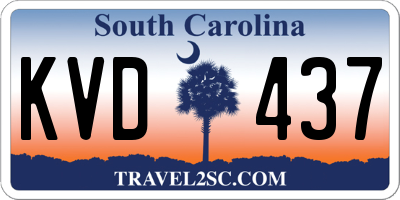 SC license plate KVD437