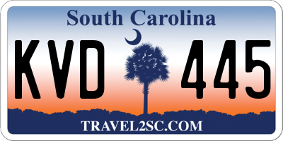SC license plate KVD445