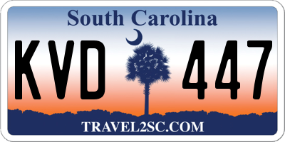SC license plate KVD447