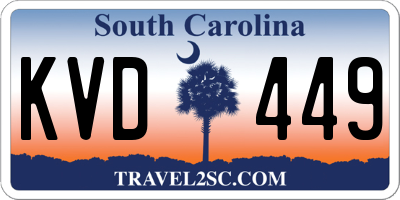 SC license plate KVD449