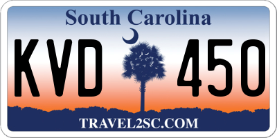 SC license plate KVD450