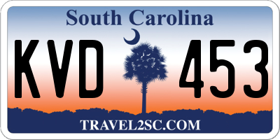 SC license plate KVD453