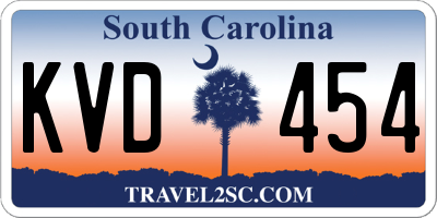 SC license plate KVD454