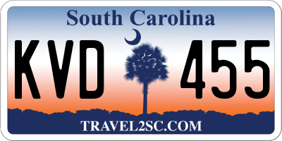 SC license plate KVD455