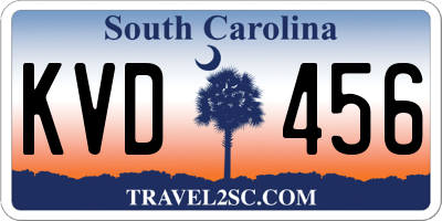 SC license plate KVD456