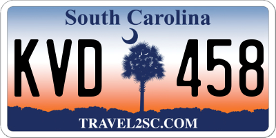 SC license plate KVD458